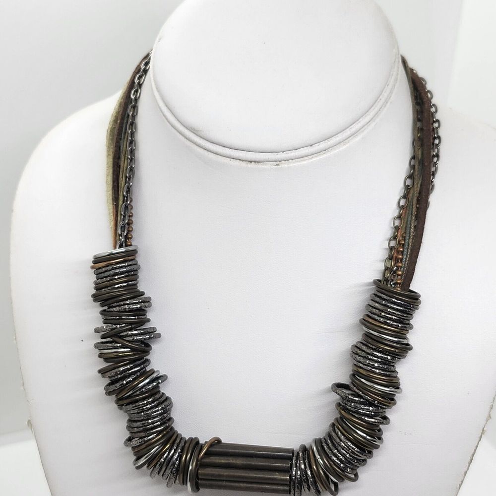 Ali Khan New York necklace‎ Multistrand Rustic Circles - Picture 7 of 9